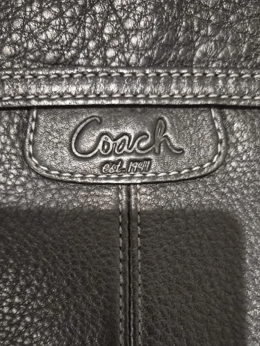 Coach Black Pebbled Leather Messenger Crossbody